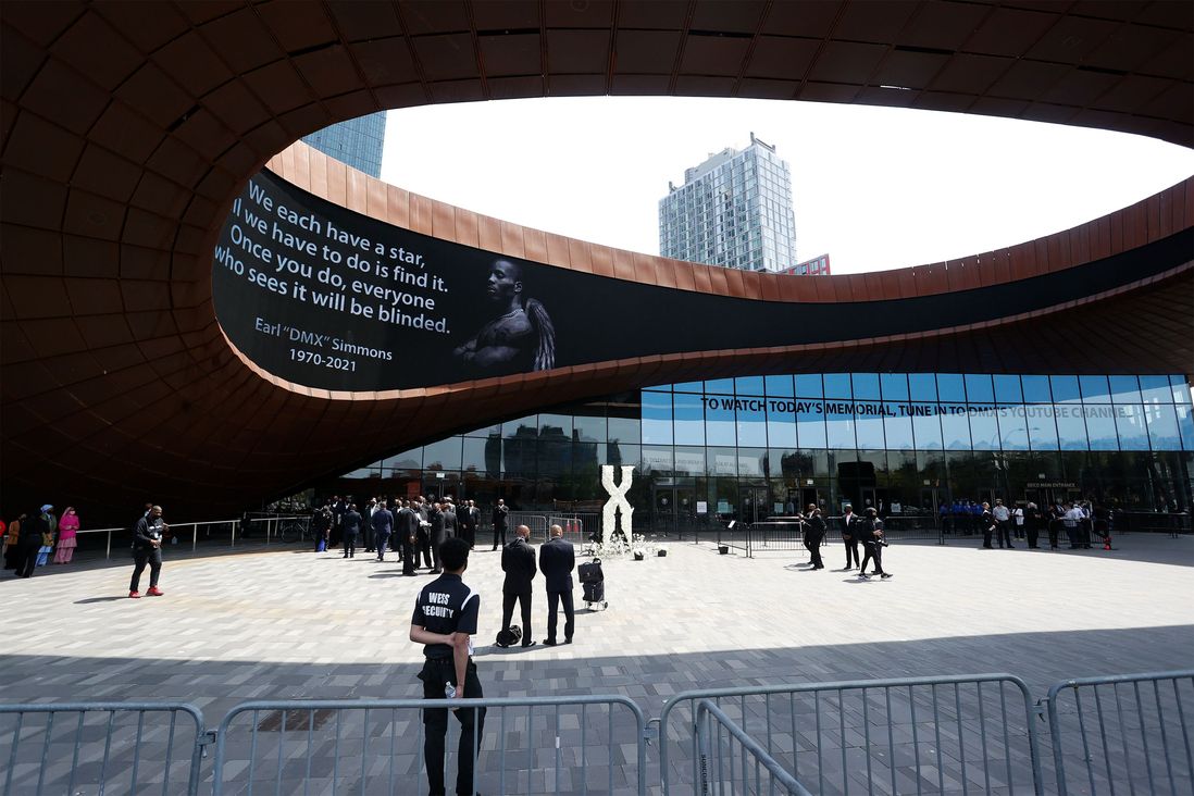 monster truck and motorcyles around barclays center for dmx's memorial